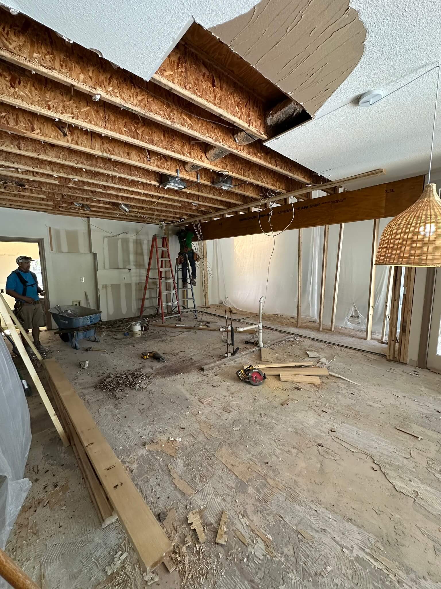 Demo in progress for kitchen remodel with new electrical placement in Fair Oaks Ranch TX by Shaw Construction Services