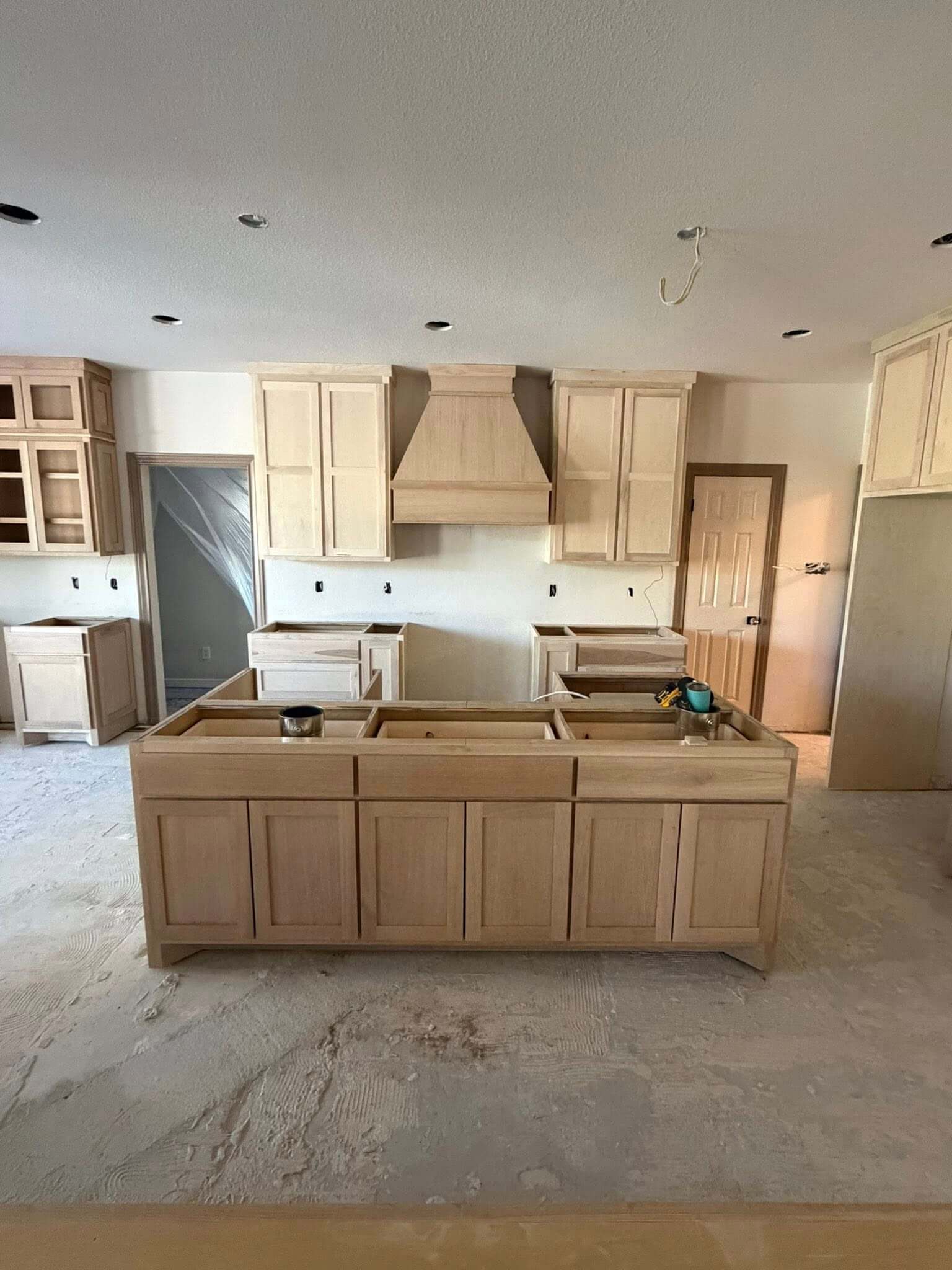custom cabinets installation during a kitchen remodel in Fair Oaks Ranch TX by Shaw Construction Services