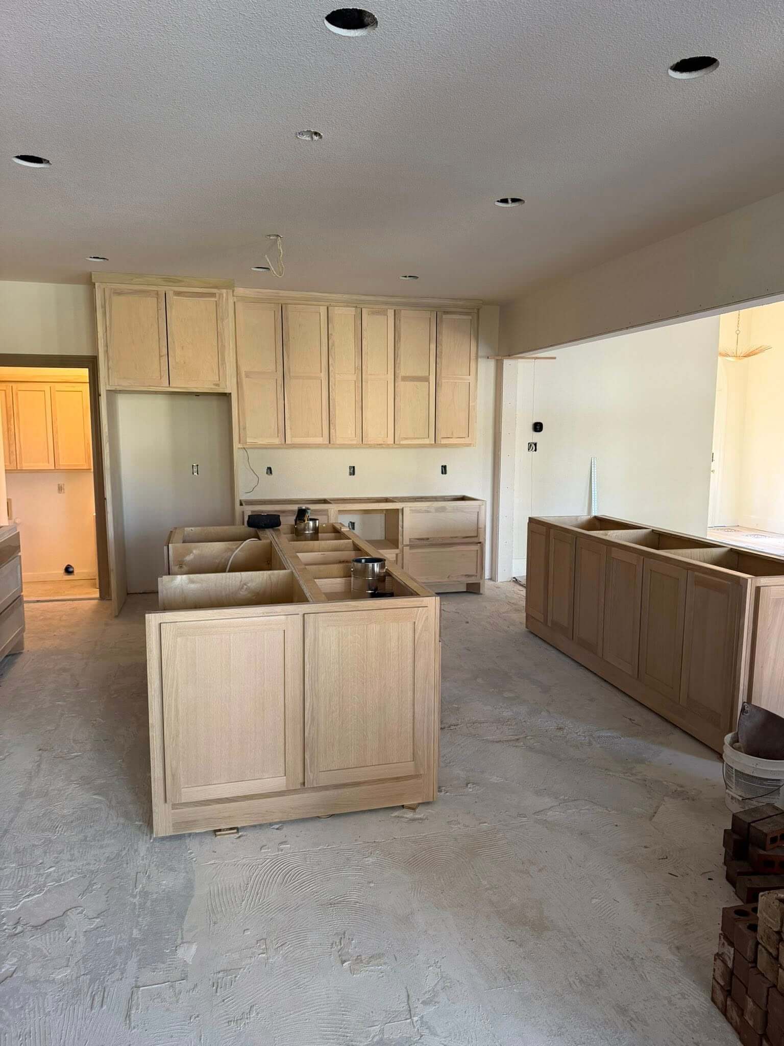 custom cabinets installation during a kitchen remodel in Fair Oaks Ranch TX by Shaw Construction Services